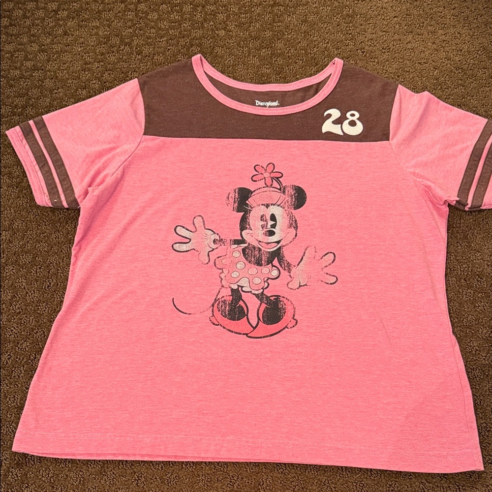 Disney Pink and Brown Minnie Mouse Tee